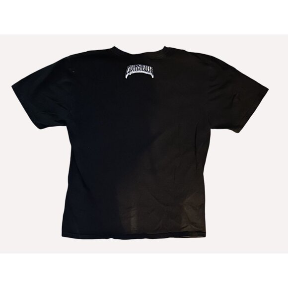Quiksilver Vintage Grunge Black Tee Shirt Size L Slim Fit Surfing Skeleton Graph - Picture 9 of 10